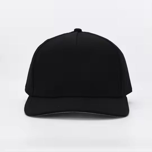 Black blank performance snapback hat