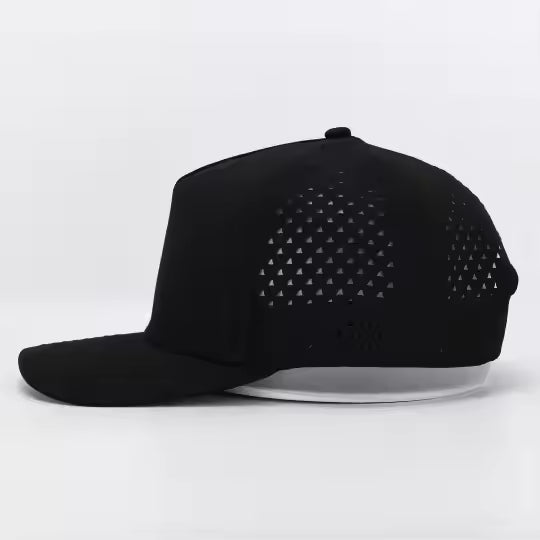Black blank performance snapback hat