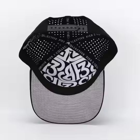 Black blank performance snapback hat