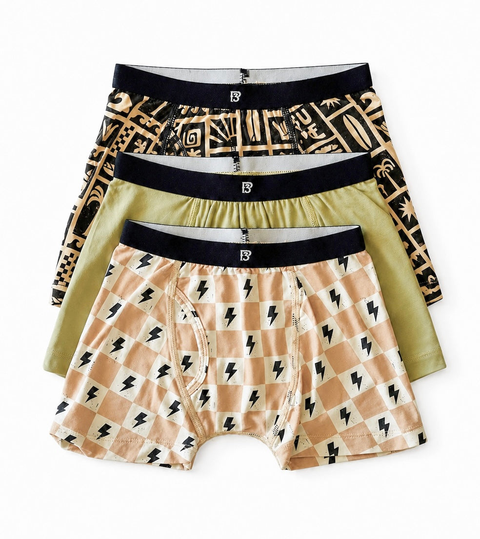 Boys Bamboo Boxer Briefs – 3 Pack