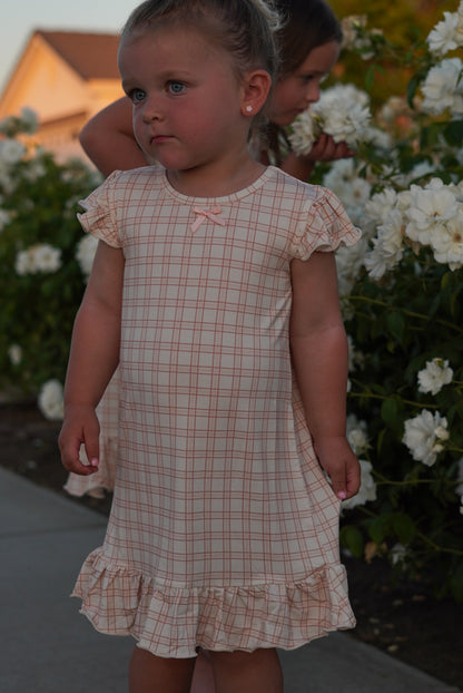 Rosewood Grid Nightgown + Undies Set