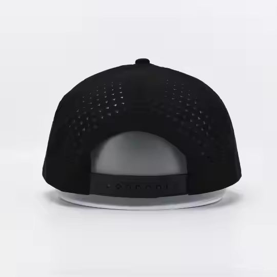 Black blank performance snapback hat