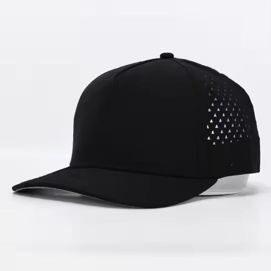 Black blank performance snapback hat