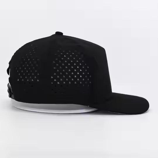 Black blank performance snapback hat